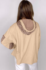 Sudadera con capucha con cordón de apriete de estrellas y albaricoque floral