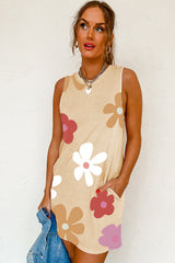 Flower print tank top dress *