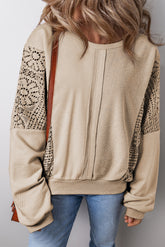 Parchment knitting sweatshirt with exposed seams *