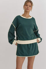 Ensemble pull ample contrasté de couleur Evergreen *-A WOMAN WE LOVE