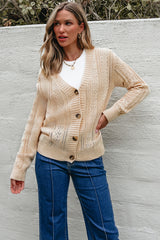 Cardigan pull beige en tricot ouvert à épaules tombantes *-A WOMAN WE LOVE