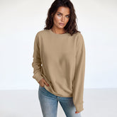 Sudadera clásica de cuello redondo clásico de color caqui