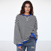 Sudadera demasiado dimensional con rayas negras *