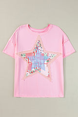 Camiseta de patchwork de Pink Stars