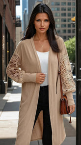 Cardigan Cache Coeur Abierto en el frente de tejido *