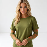 Long-sleeved patchwork t-shirt *