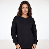 Sudadera suelta negra con bolsillos *