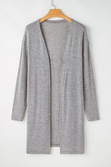 Cardigan léger ouvert sur le devant de couleur unie à taille haute-A WOMAN WE LOVE