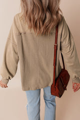 Ample jacket in textured patchwork with mineral goat deputy
