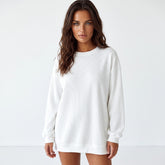 Sudadera de terciopelo blanco de gran tamaño