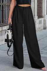 Pantalones elegantes plisados negros