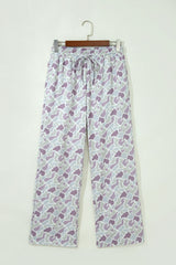 Pantalon ample multicolore camouflage à cordon de serrage