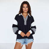 Bloque de color Sweinshirt Black Sweats *