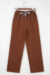 Pantalon uni doublé en polaire avec cordon de serrage