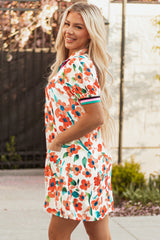 Robe courte à volants et manches courtes bouffantes
