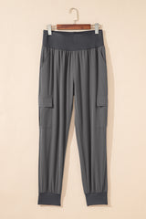 Pantalon de jogging cargo à la taille élastique gris