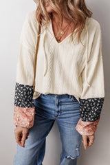 Beige blouse with tightening cord *