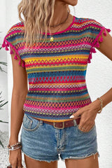 High with textured handles and pompoms *