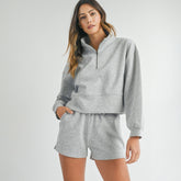Zipped and light gray shore-Short-Short-Short set