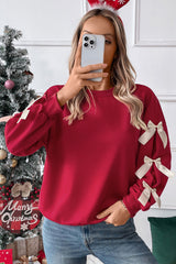 Fluge-red round-neck swallow-sleeves *