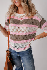 Mid-length sleeve sweater in crochet *