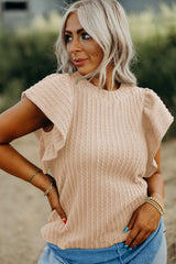 Beige alto con mangas flotantes con textura *