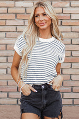 Blue striped knitted knitted sweater vest *