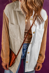 Multi-colored corduroy loose-fitting jacket