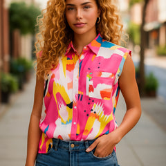 Short -sleeved relaxed shirt *