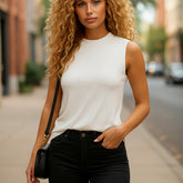 White pleated tank top *