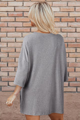 Ensemble tunique ample de couleur unie gris clair et short slim-A WOMAN WE LOVE