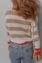 Drozing shoulder sweater and round neck *