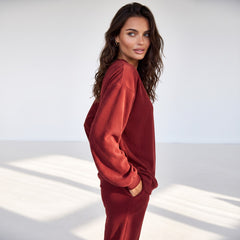 Racing red corduroy oversized sweatshirt