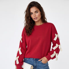 Fluge-red round-neck swallow-sleeves *