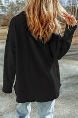 Black relaxed jacket with contrasting flap pockets