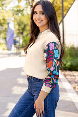 White textured knitting sweatshirt *