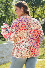 Chemisier orange à motif géométrique grande taille *-A WOMAN WE LOVE