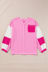 Blouse en tricot côtelé à col -A WOMAN WE LOVE