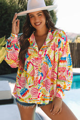 Chemise surdimensionnée haute et basse orange *-A WOMAN WE LOVE