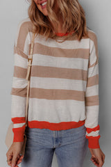Drozing shoulder sweater and round neck *