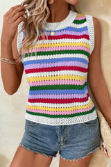 SLIM SLIM with striped knitting eyelets *