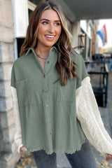 Towel Tricot and Raw hem sleeve jacket