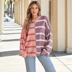 Striped over-dimensional sweatshirt *