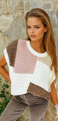 Multicolored textured sweater t-shirt *