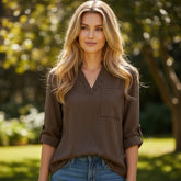 Chemise classique à rayures marron *