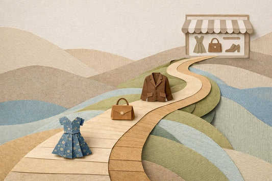 Guide pour trouver une boutique de vêtements vintage en ligne France. Chemin de papier vers la mode durable.