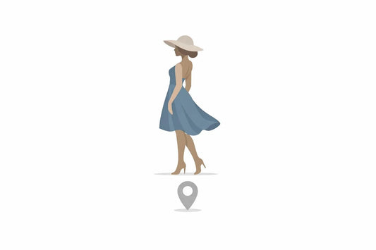 Trouver un distributeur officiel A WOMAN WE LOVE : silhouette féminine élégante et épingle de localisation.