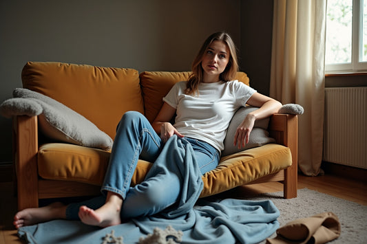 Femme sélectionnant des vêtements vintage, créer une collection de mode durable.