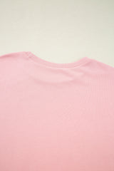 Ensemble t-shirt à manches mi-longues et pantalon de survêtement cargo rose abricot-A WOMAN WE LOVE