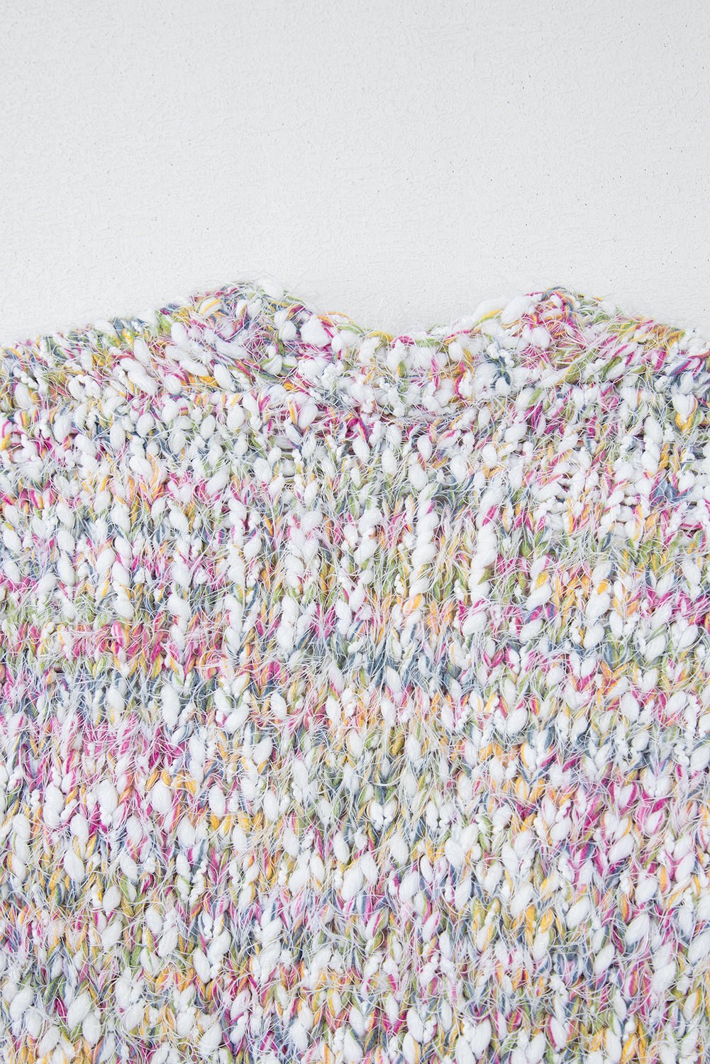 Cardigan en tricot jaune à confettis multicolores ouvert sur le devant-A WOMAN WE LOVE